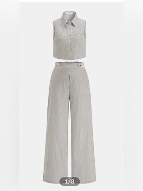 Commense Striped sleeveless top & pants set